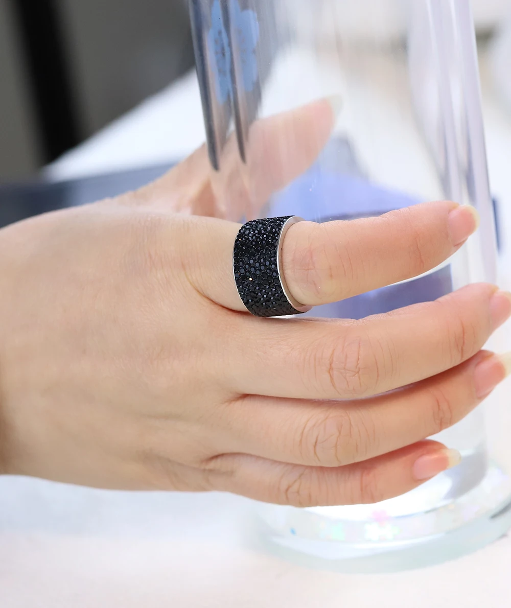 8 row Crystal Rings for Women Austria Crystal Ring Stainless Steel Bijoux Wedding Jewelry wedding rings,womens ring,finger rings,jewelry rings,ring jewelry