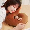50cm Question Mark Plush Capybara Pillow Stuffed Brown Pink Cartoon Animal Head Neck Support Pillow Nap Plushie Gift 6