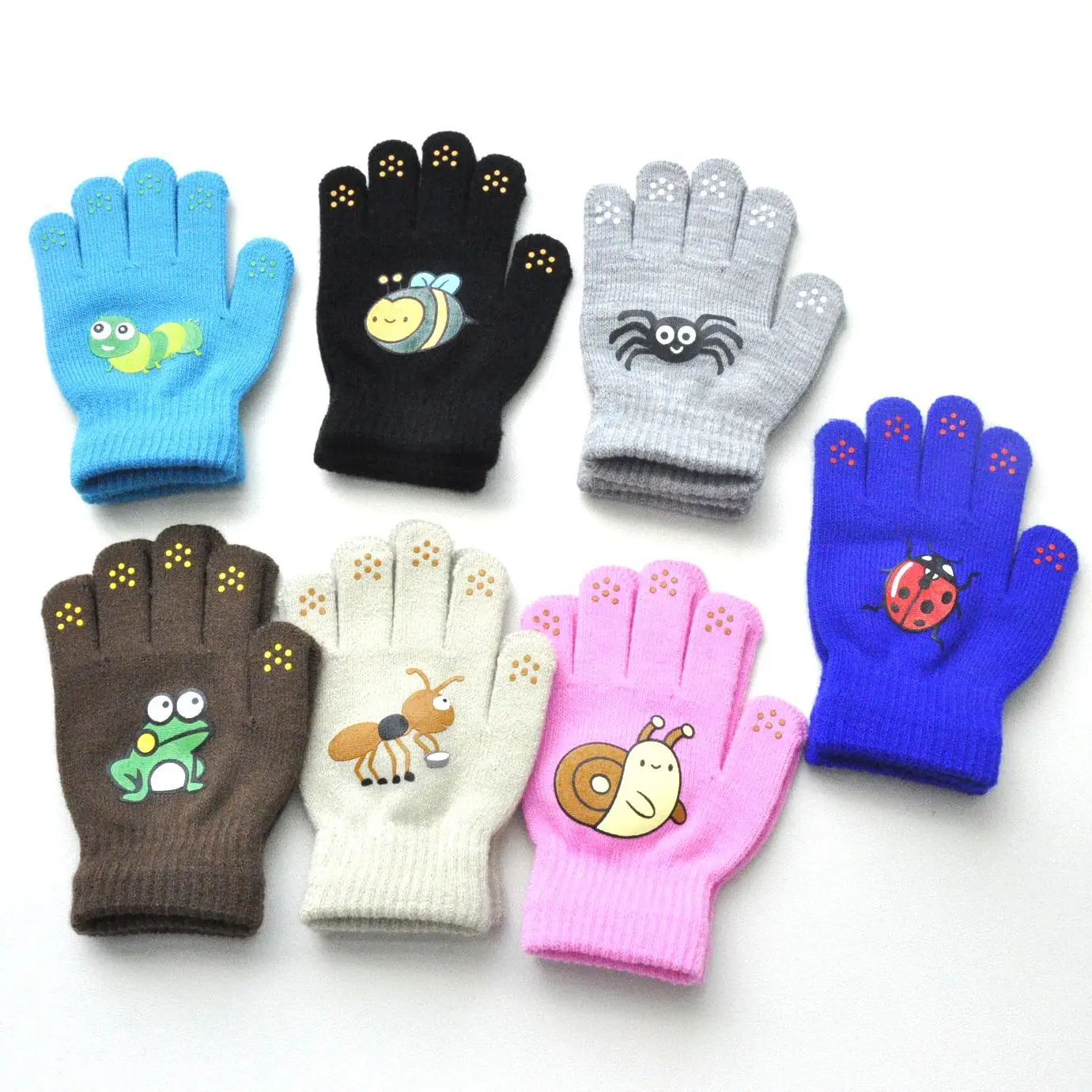 Children Knitted Gloves Mittens For 5-12Y Baby Students Winter Outdoor Cycling Skiing