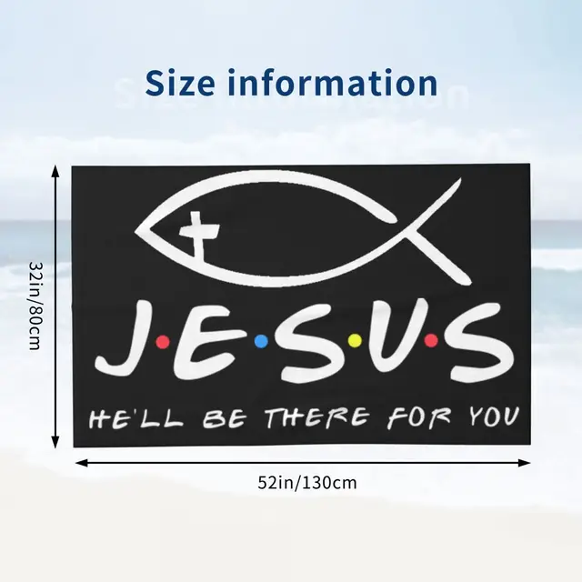 Jézus Halak Szuper Puha Mikroszálas Tengerparti Fürdő Törülköző Gyors Száraz Keresztény Krisztus Fürdőszoba Jóga Törölközők - Image 3