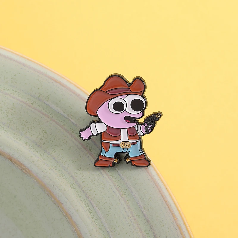 Cartoon Animation Emaille Pins Western Cowboy Tragen Metall Broschen Mode Revers Abzeichen Rucksack Kleidung Schmuck Geschenk für Freunde – Detail 6