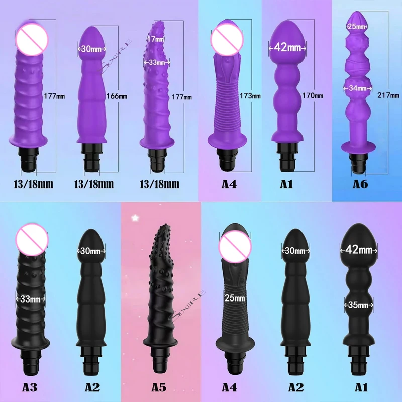 Vibration Dildo Massage Gun Heads Silicone Sex Toys for Female