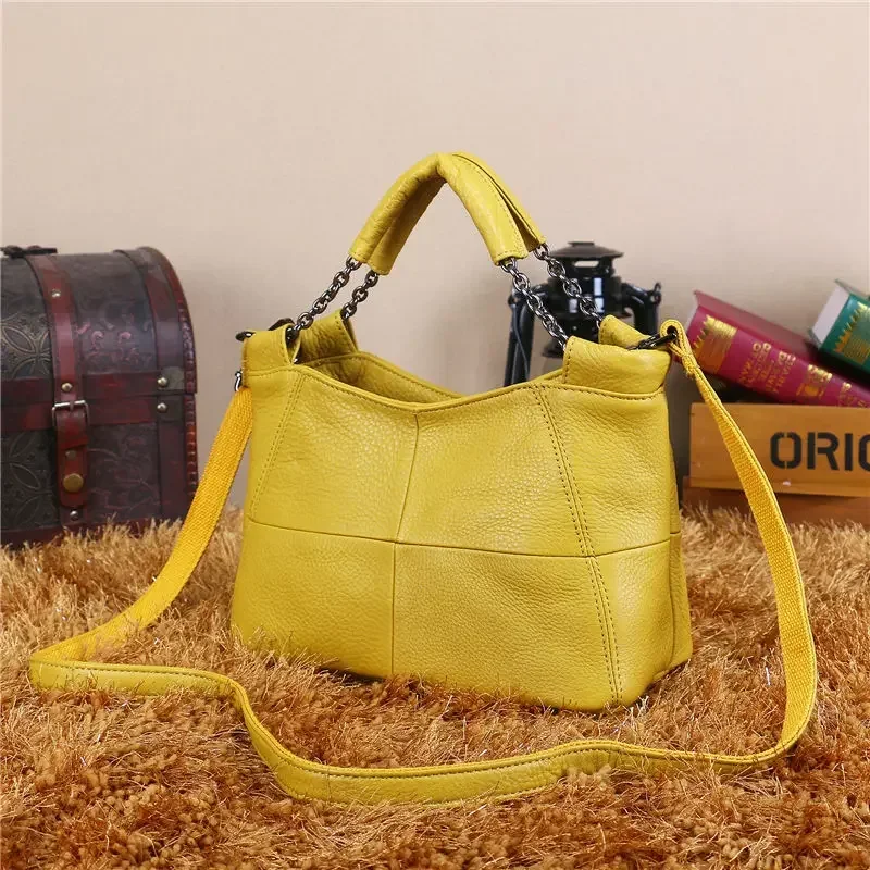 Fashion Top Grain Genuine Leather Women Handbags Girl Lady Shoulder Messenger Bags Female Tote M8920
