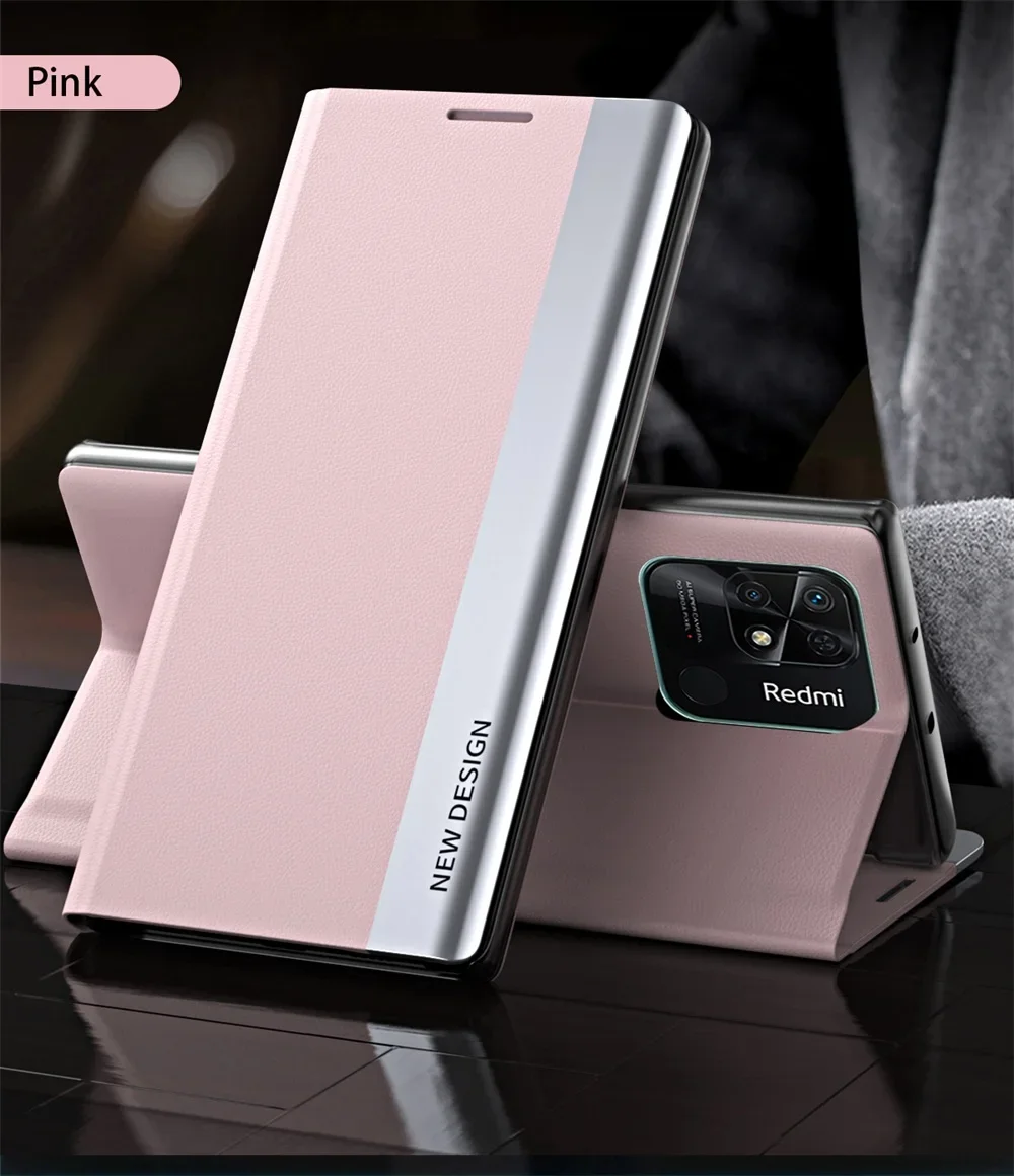 Luxury Leather Magnetic Flip Cover Wallet Case - Elegant Stand Design