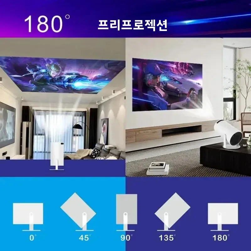 HY300 휴대용 프로젝터 고화질 무선 화면 공유 침실 벽면 프로젝터, 가정용 TYPE C 전원 공급