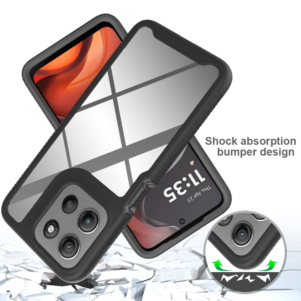 Luxury Dual-Function Armor Shockproof Case with Matte Transparent Finish
