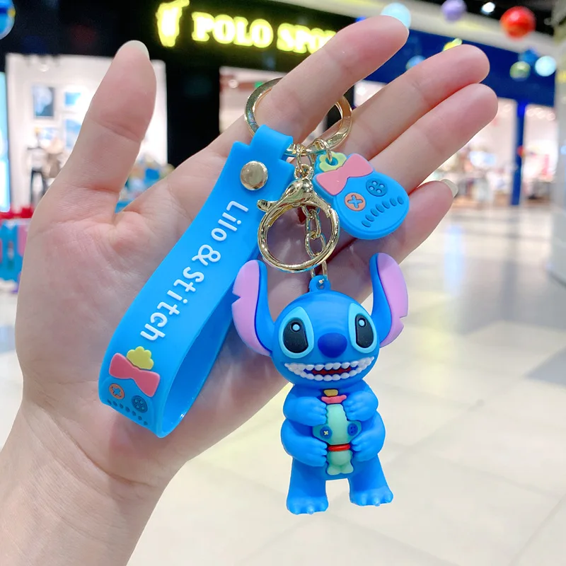 Cute Disney Stitch & Scrump PVC Handbags Bags Hanger Pendant Keychains Key  Rings