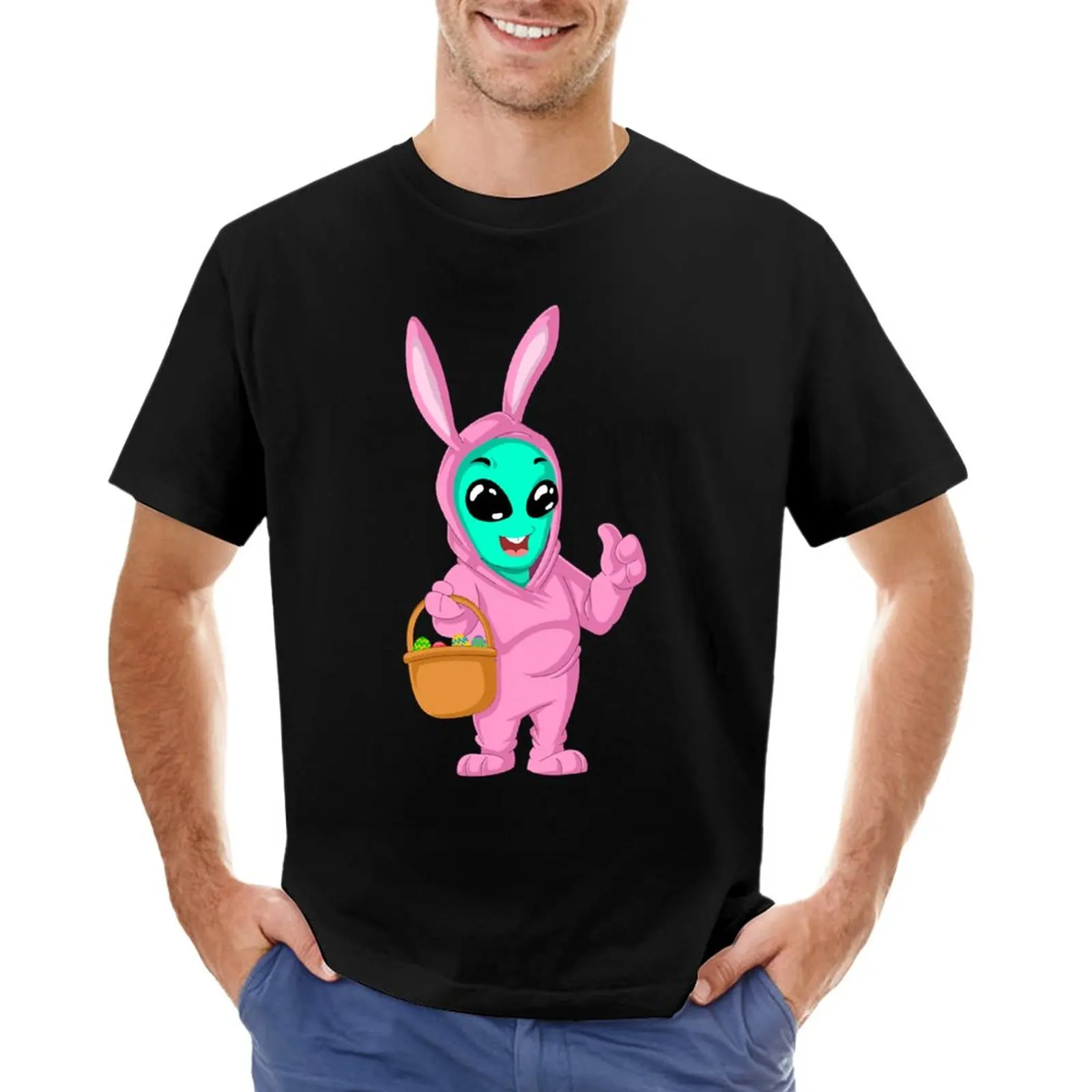 

Alien Bunny Design T-Shirt cat shirts quick drying t-shirt mens funny t shirts