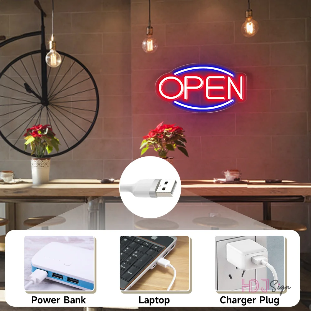 Offene Leucht reklame Lichter LED Wand schild USB Kunst Wandbehang Dekor  Neon lampe für Home Business Bar Club Coffee Stores Dekoration - AliExpress