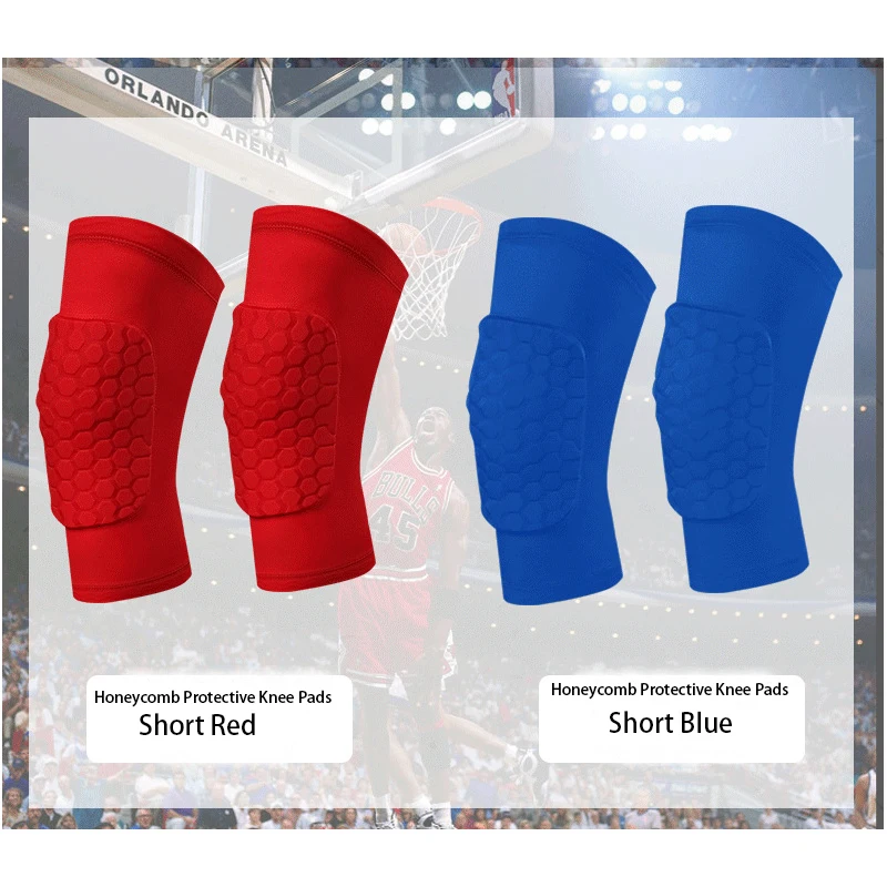 AERFEY 2PC Honeycomb Basketball Knee Pads Sport Volleyball Football Safety Training Knee Support Protector Brace Compression Leg