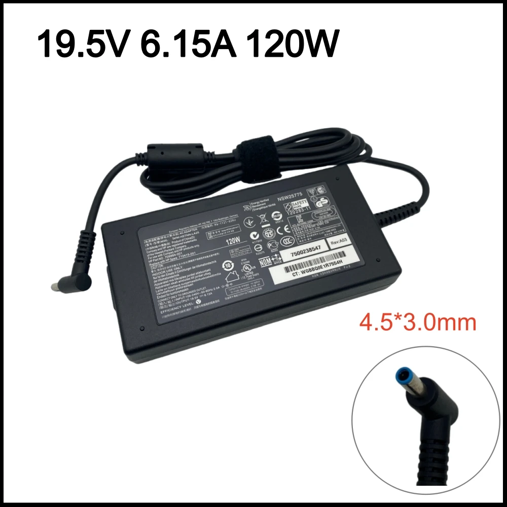 HP USB-C 도크 G5 5TW10UT USB-C/A 유니버설 도크 G2 5TW13AA HP Omen 15-5000 15-5100용 19.5V 6.15A 120W 4.5*3.0mm 노트북 충전기