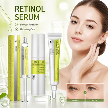 Siero Viso al Retinolo 15ml Rassodante Idratante Cura del Viso per Linee Sottili e Texture Irregolare Minimizza i Pori Antiossidante Anti-età