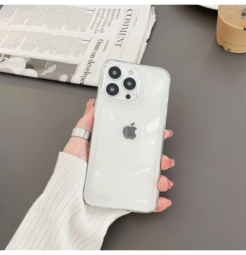 Luxury Air Transparent Soft Silicone Case for iPhone 14 13 12 11 Pro Max Mini X XS XR 7 8 Plus SE 2020 Clear Shockproof Cover iphone 13 pro cases