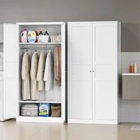 Wardrobe Closet with 2 Doors, 72" Metal Clothing Storage Cabinets with Hanging Rod, Bedroom Armoires Laundry Room and Office Cl 1