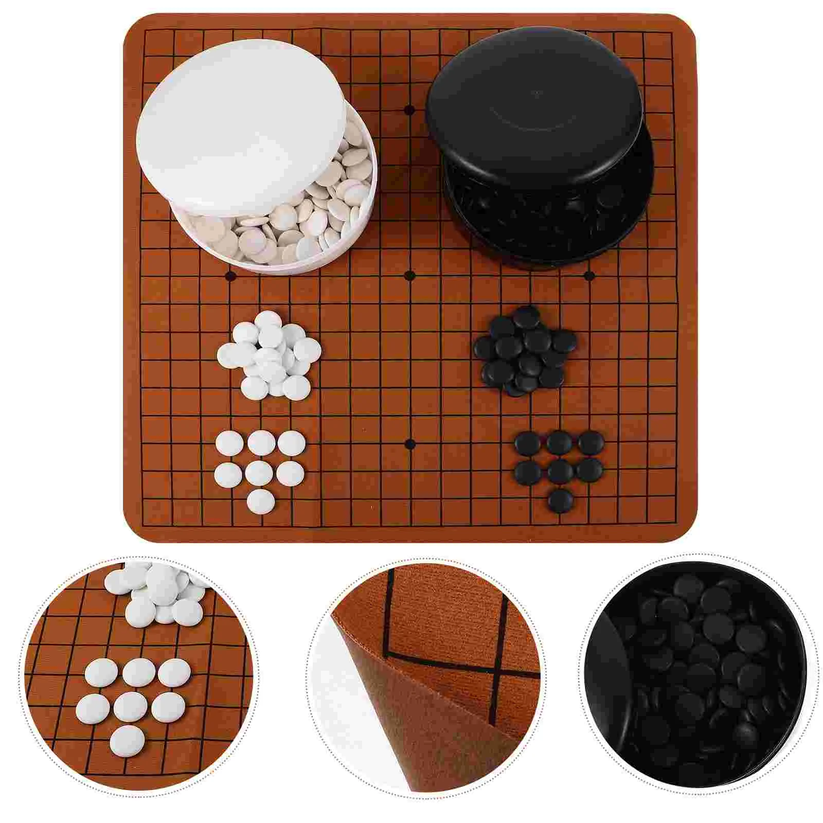 

Children's Go Backgammon Beginner Chess Adult Set Toy Board Game Five-in-a-Row Small Craft Stones Portable Accessory