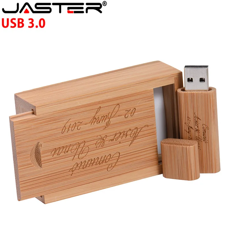 

JASTER USB 3.0 Wooden round bar model + box Custom LOGO USB flash drive 4GB 8G 16GB 32GB 64GB 128GB pendrive memory stick U disk