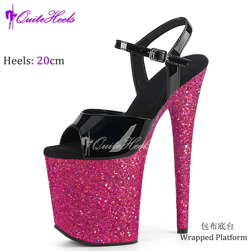 Roimaash Women's 20CM Glitter High Heel Sandals For Pole Dance & Performance - View #4