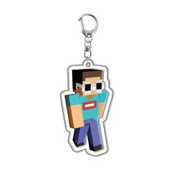 Minecraft Acrylic Keychain Jewelry - Fan Gift Charms and Creative Souvenir (GRAY)
