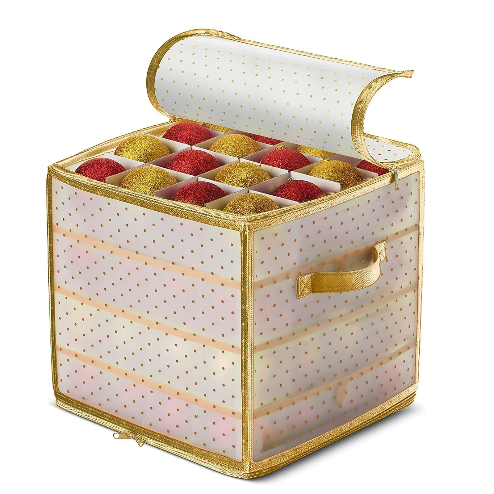 64 Baubles Storage Box with Lid Christmas Xmas Tree Decoration Organiser 64 Bauble Decor Christmas Balls Storage Box