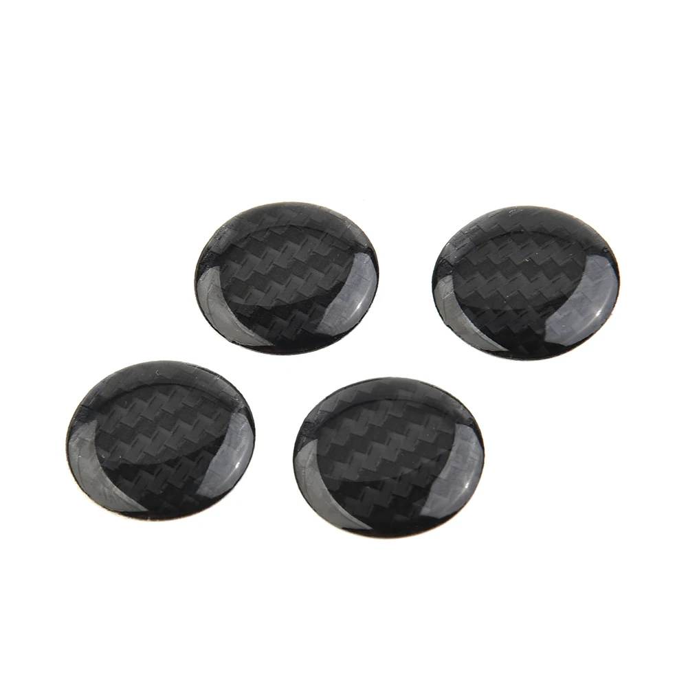 4Pcs 20mm Auto Lock Protection Stickers Decoration Carbon Fiber Car Accessories Universal Carbon Fiber Look Keyhole Stickers for volkswagen vw golf 8 mk8 2020 2021 4pcs carbon fiber car door handle bowl cover trim stickers auto accessories interior