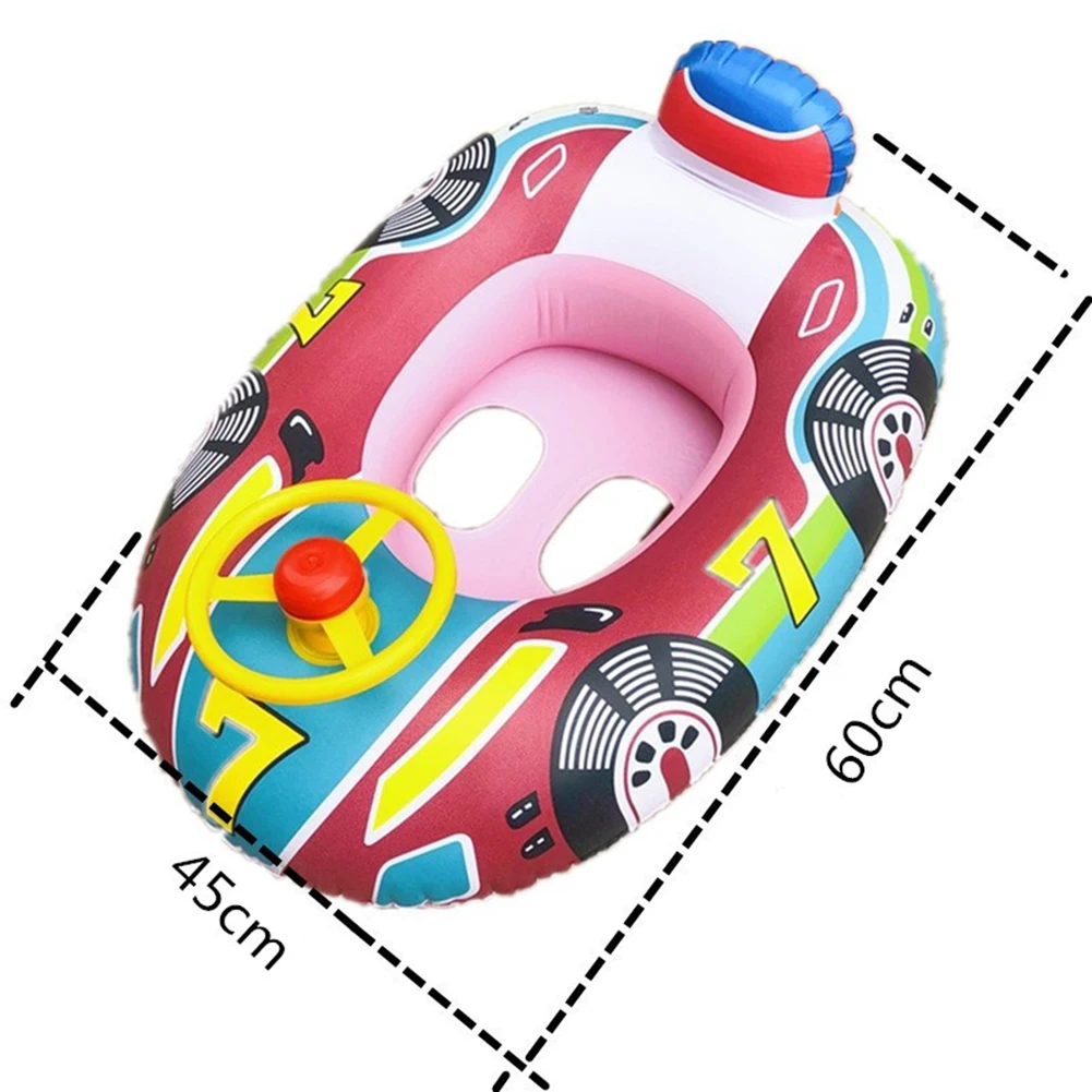 2Color Round Cartoon Pratter Collar Safety Swimming Ring Neck Float Inflatable 