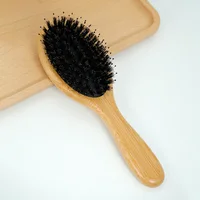 Natural Bamboo Comb Boar Bristle Hair Brush Portable Wooden Air Cushion Comb Scalp Detangler Haircomb Salon Styling Hair Tools 5