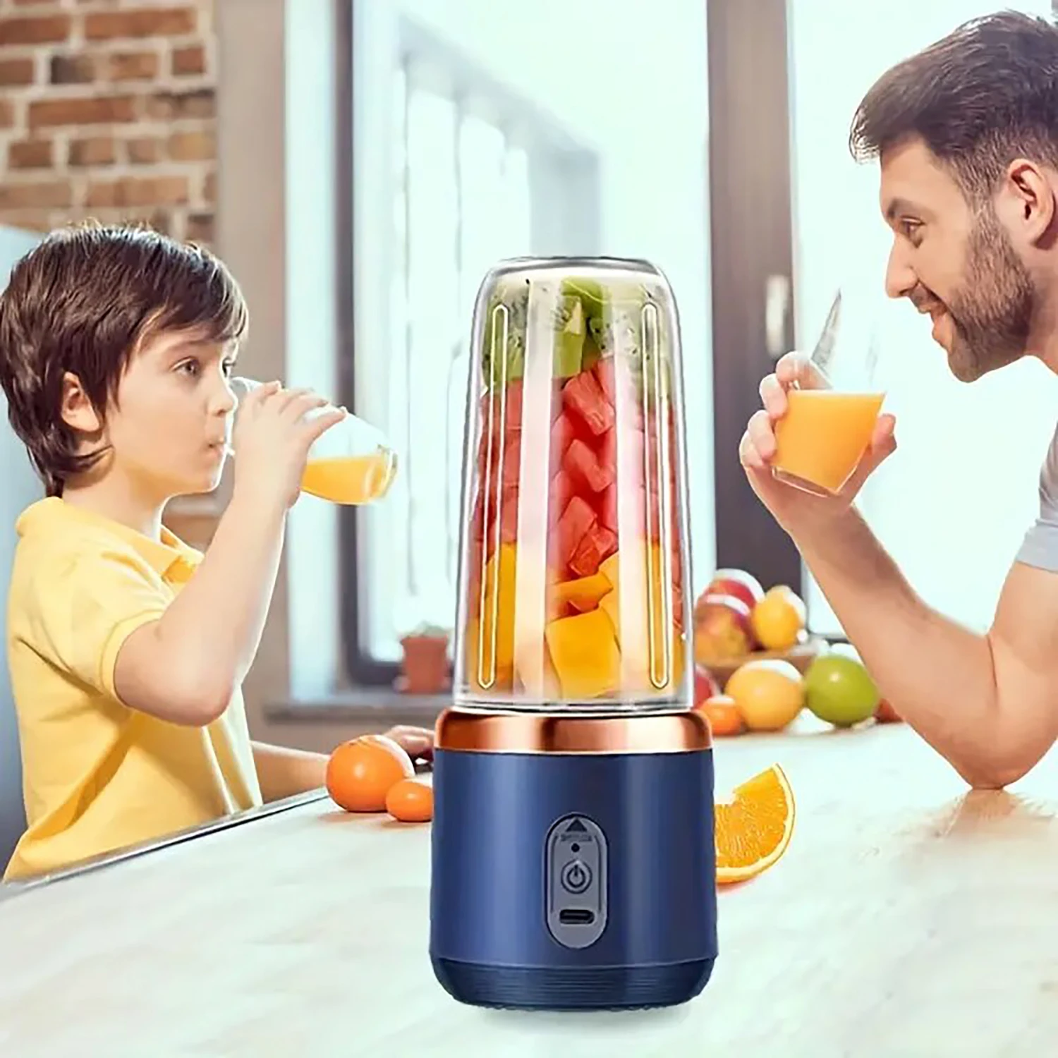 Fruit Juicer 1 portable 304 stainless steel blades dual cup design for mixers kitchen use outdoor camping easy to clean