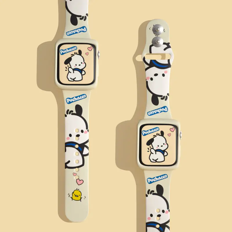 

Подходит для Apple Watch с ремешком Apple Iwatch Sanrio почтоacco. Силиконовый ремешок премиум-класса 41/44/38/42/se/40/45 мм