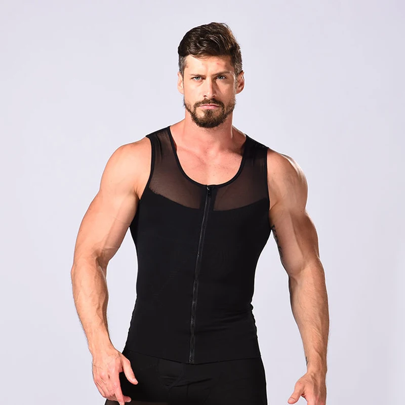 Men Slimming Gynecomastia Body Shaper Posture Corrector Sleeveless Top Control Tummy Trimmer Chest Vest