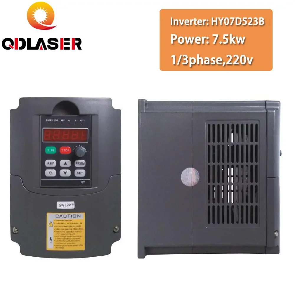 

QDLASER 220v 7.5kw VFD Variable Frequency Drive Inverter / VFD 3HP Input 3HP Output CNC spindle Driver spindle speed control