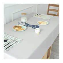 

Cotton Linen Tablecloths, Waterproof Table Covers Geometric Rectangle And Deer Light Grey Blue Dining Table Coffee Table Deco