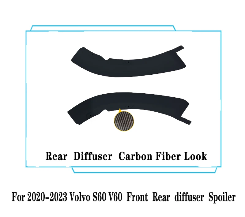 Diffuseur De Pare-Chocs Avant Et Arrière Pour Volvo S60 V60 2020-2023, Accessoire De Voiture En Plastique ABS Noir  34