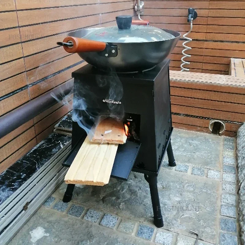 Outdoor Portable Fire Pits Camping Cooking Stove Foldable Brazier Mobile Pot Stove Wood Stoves Villa Courtyard Heating Fire Pit
