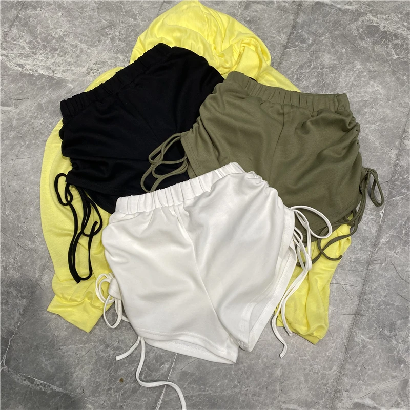 new-2022-fashion-designer-famous-brand-high-waist-pleated-drawstring-stretch-hot-pants-sexy-and-versatile-casual-short