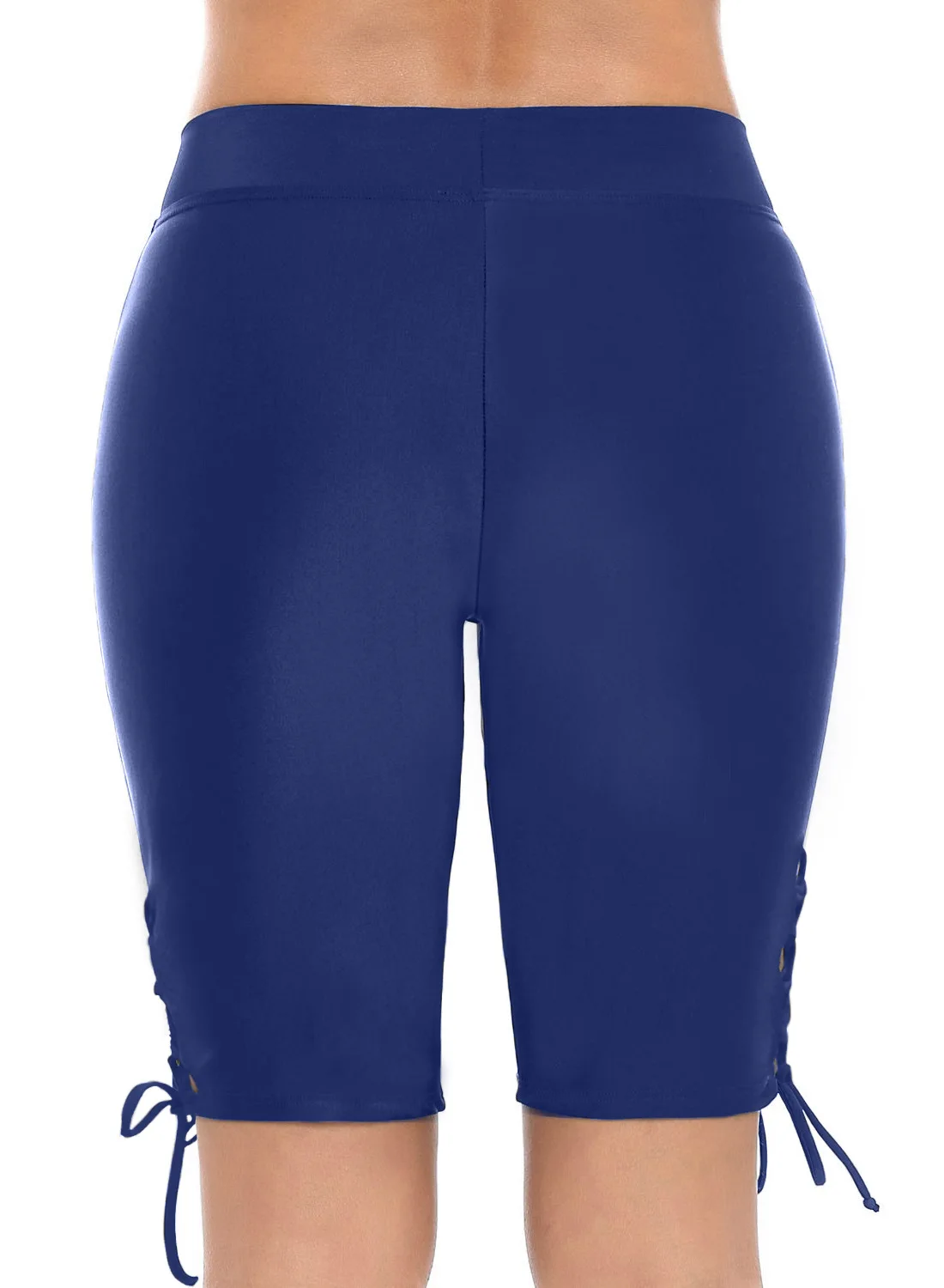 Giolshon Summer Women High Waist Swim Shorts Cropped Mid-Length Sport Surfing Leggings Swimwear Sun Protection Pants Slim Bottom