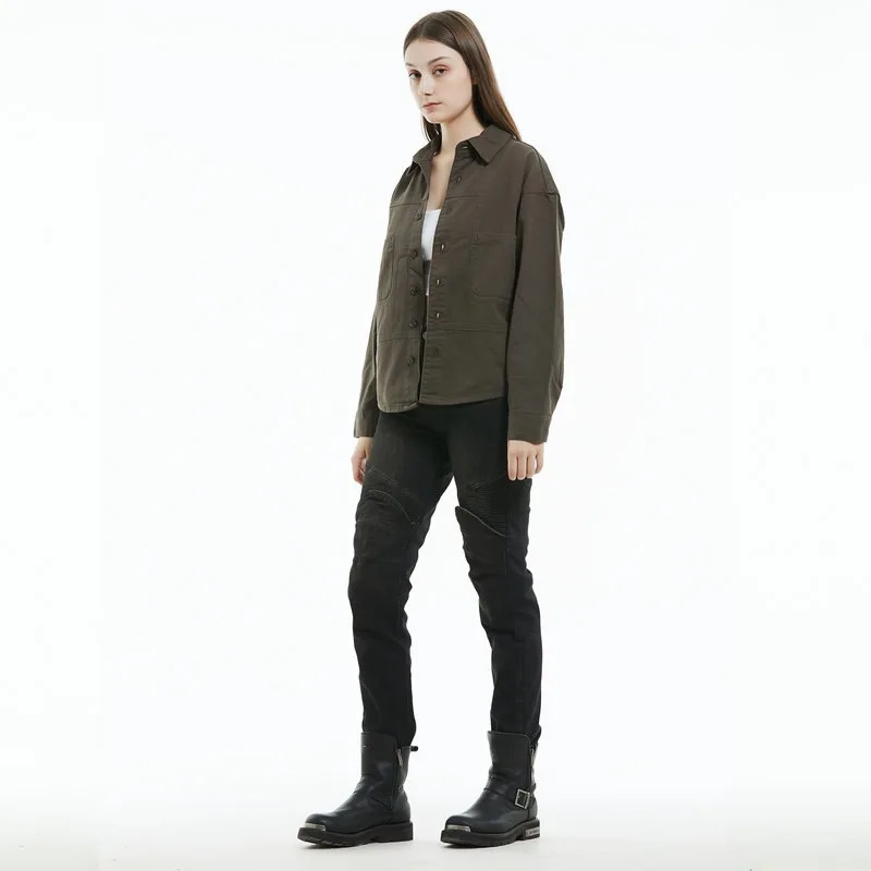 여성용 오토바이 라이딩 진, 모토크로스 나이트 보호 팬츠, 메쉬 통기성 캐주얼 바지, 소녀들을 위한 슬림핏