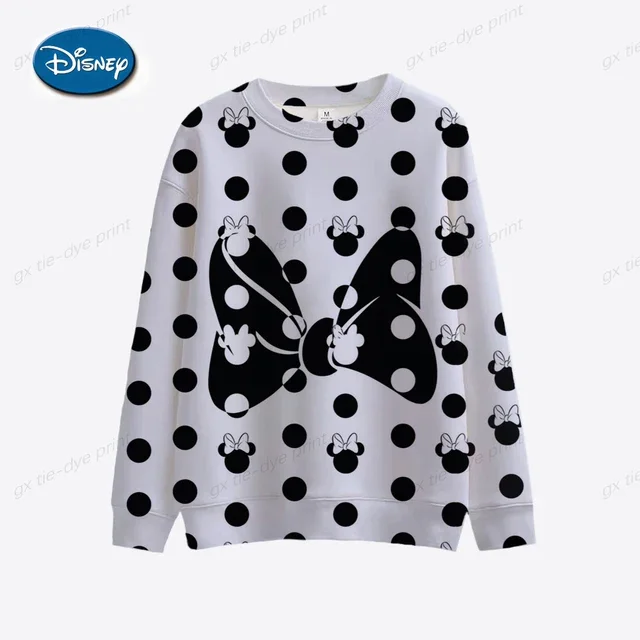 thumbnail image 1 of Sudadera con capucha de Mickey Mouse de Disney, Mickey Minnie, 3D, linda, kawaii, Y2K, para mujer, cuello redondo, manga larga, suéter para mujer, 1 of 5