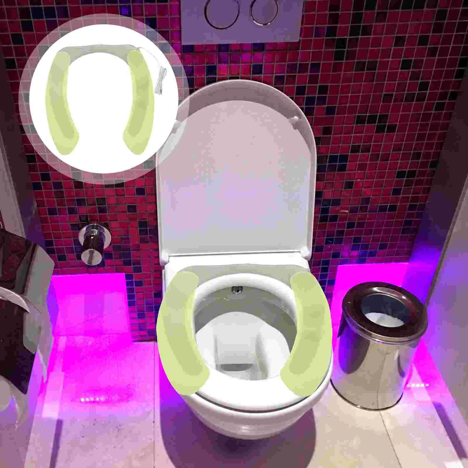 Green Constant Temperature Heating Toilet Seat Pad Warmer Cushion Cover Bathroom Fixture Pu Material Winter Fits Most Seats