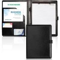 A4 Leather Clipboard Folder Padfolio Business Resume File Folder Padfolio Clipboard Interview Conference Document File Organizer 1