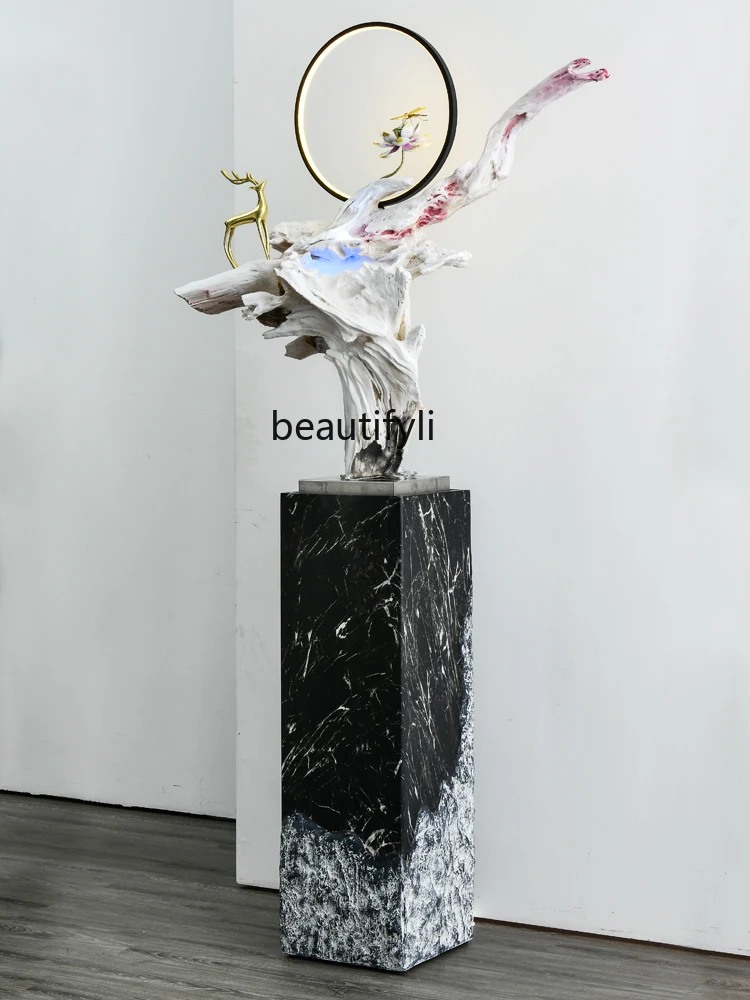 

Large Simple Indoor Living Room Floor Company Entrance Water Fountain Circulating Water Modern Light Luxury Furnishings