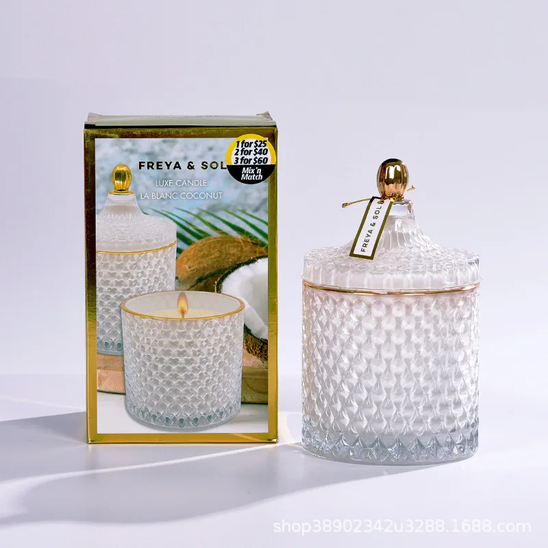 

Premium Romantic Mood Fragrance Natural Coconut Soy Wax Long-lasting Scent Candle Relaxing Sleep Aid Aromatherapy Stand