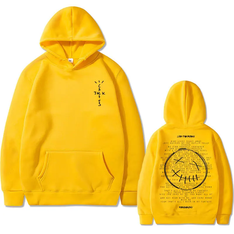 Neuer Cactus Jack Doppelseitiger Druck Herren Herbst Fleece Hoodie Mode Normale Passform Lange Ärmel Kleidung Sportwear Streetwear – Detail 11