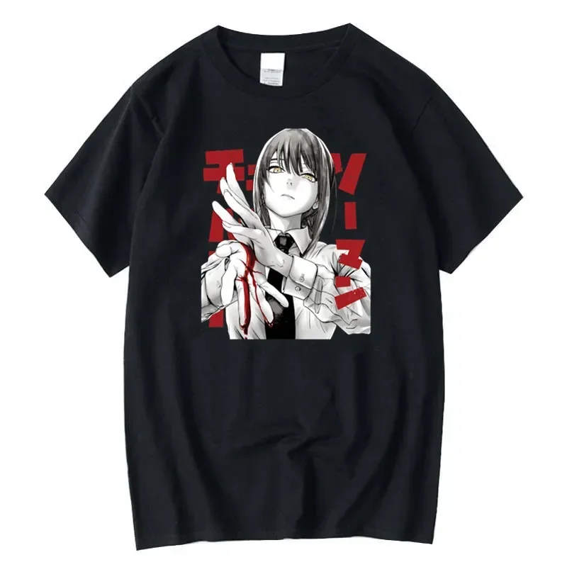 Мужские футболки с Бензопилой Makima, сексуальная Классическая Мужская хлопковая футболка с коротким рукавом, большие размеры, летние новые футболки 5Xl