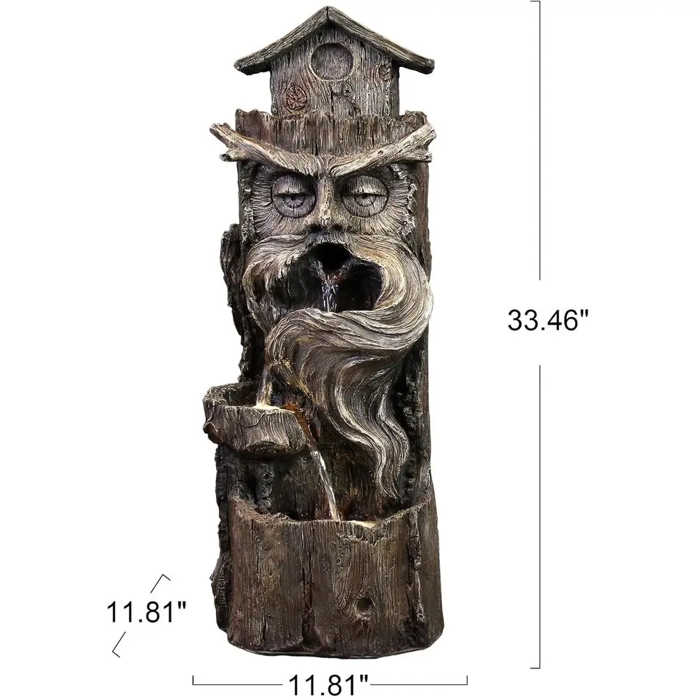 Outdoor Cascading Waterfall Tree Trunk Fountain image 4