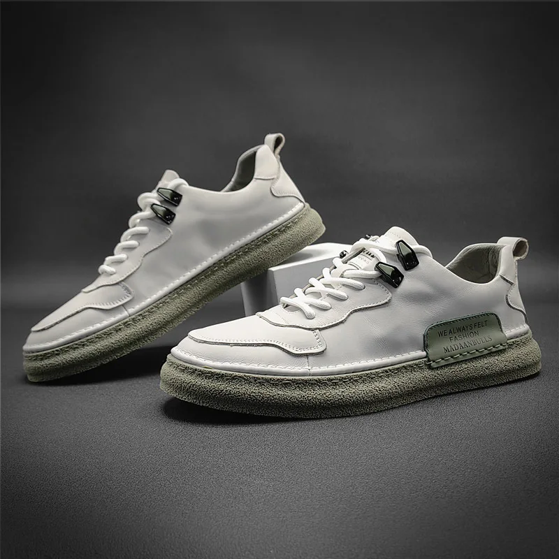 2024 New Men's Casual Shoes Leather Men's Casual Shoes Low Cut Flat Heel Comfortable Upscale Hot Sale Business Leather Shoes