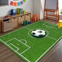 Cartoon Soccer Field Anti-slip Carpet Bedroom Living Room Kitchen Floor Rug Soft Children's Early Education Door Mat Home Decor 2