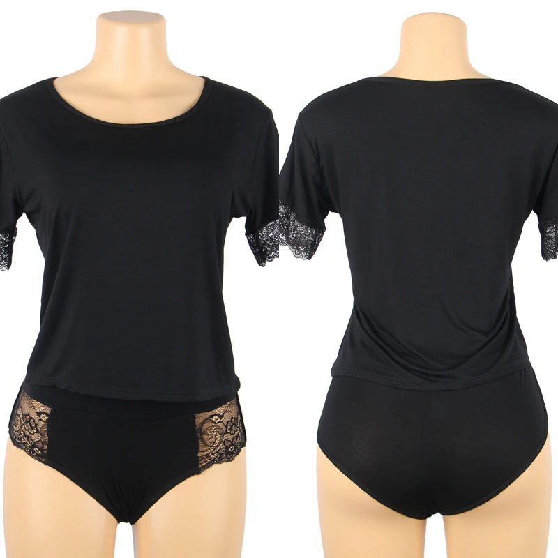 Comeondear Fashion Plus Size Modal Pajamas Casual Two Piece Nightwear Women Top Panty Elastic Short Soft Sleepwear Lingerie Sets