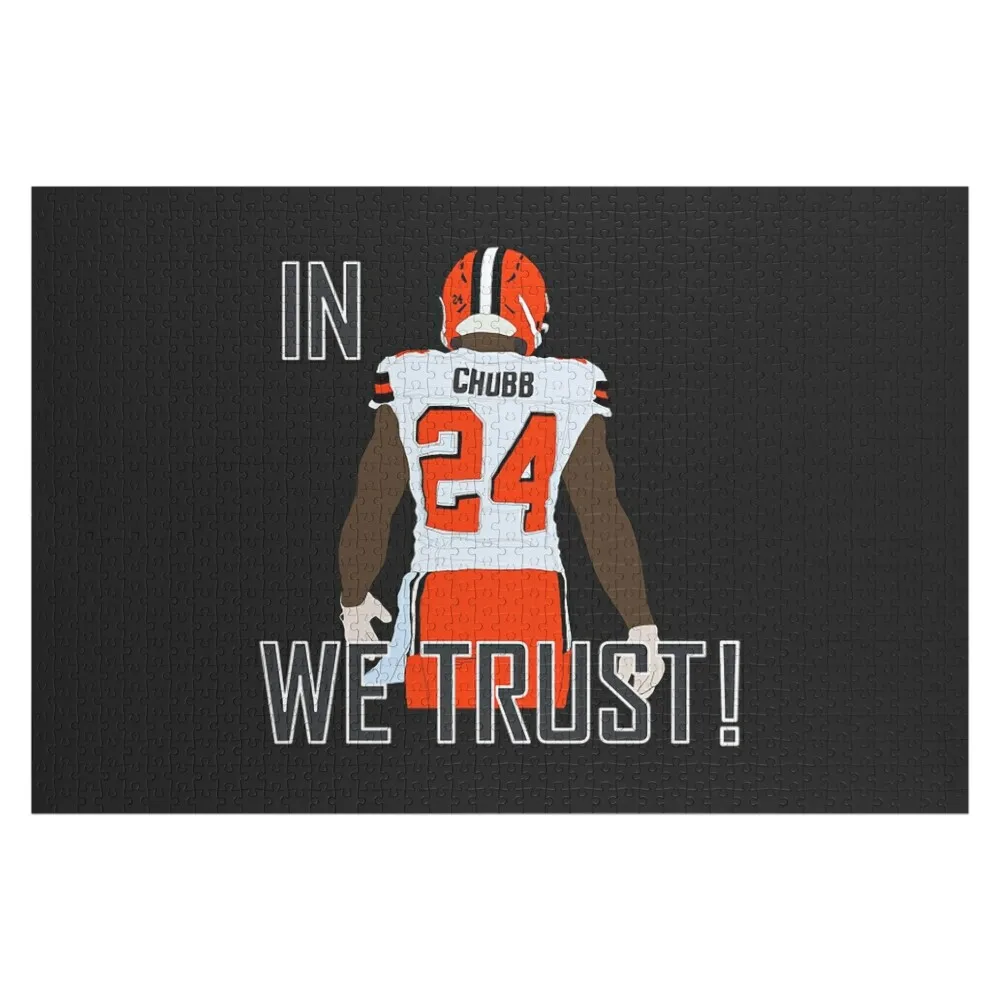 

Nick Chubb T-ShirtIn Chubb We Trust! Jigsaw Puzzle Baby Toy Picture Photo Personalized Gifts Puzzle