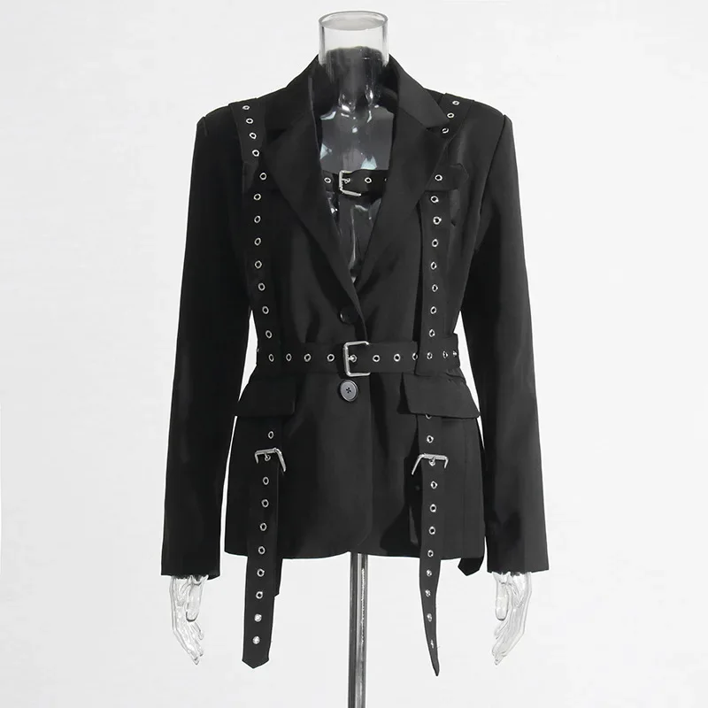 Womes Suit Jacket 2023 New Birthday Party Stitching Lace Waist Slim Temperament Jacket Women Blazer