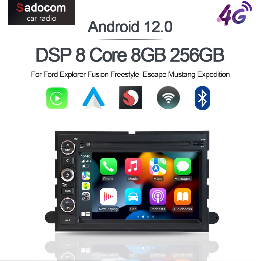 

CarPlay 7'' Android 12.0 Car Android Player 8GB 128G For Ford Explorer Fusion Freestyle Taurus Escape Mustang Expedition Focus
